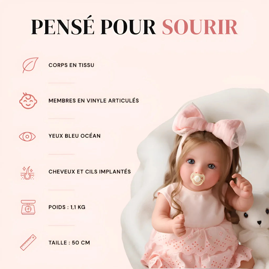 Luna Handmade Reborn Baby Girl Doll with Blue Glass Eyes