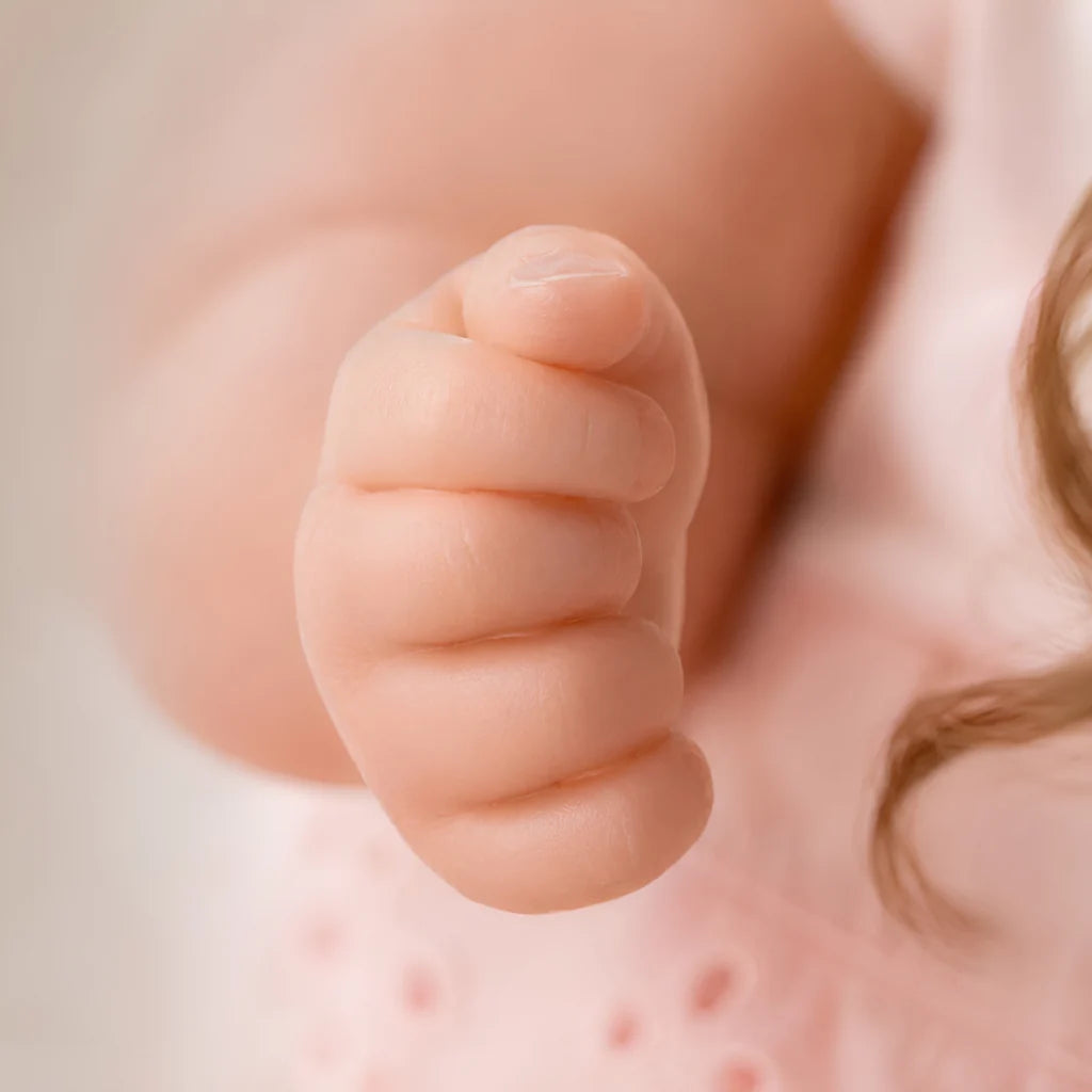Luna Handmade Reborn Baby Girl Doll with Blue Glass Eyes