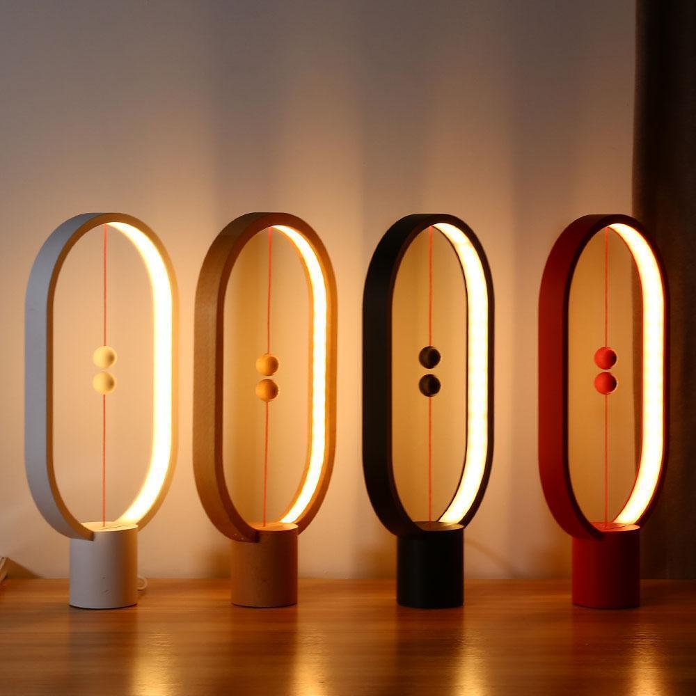 Modern Wooden LED Table Lamp with Touch Control & Magnetic Switch