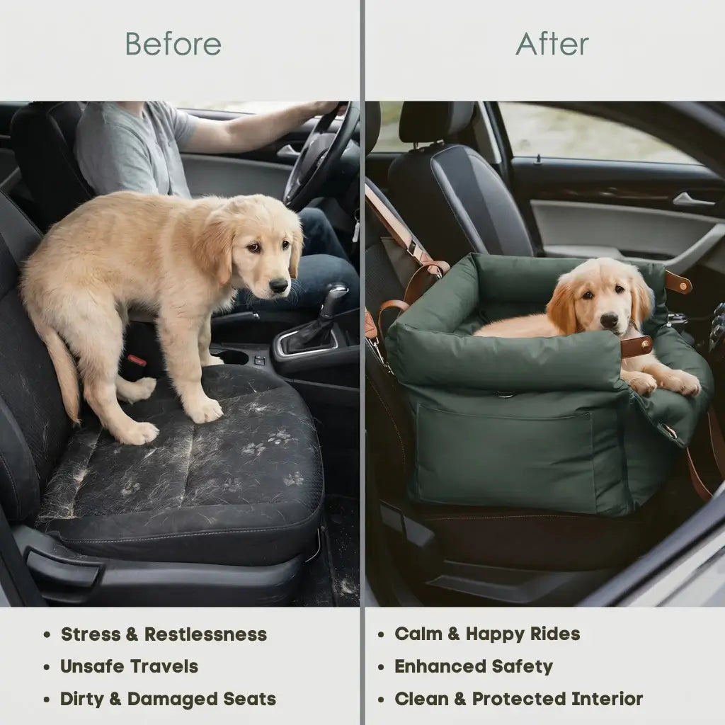 2 - in - 1 Autositz und Reisebett für Hunde mit Sicherheitsleine