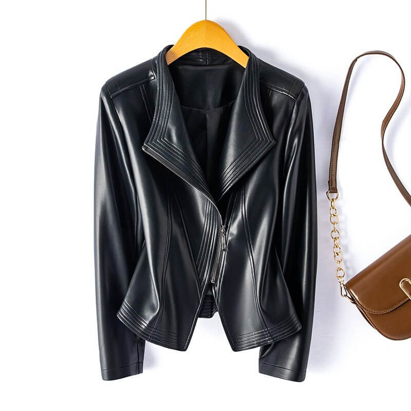 Veronica | Women’s Vegan Leather Moto Coat