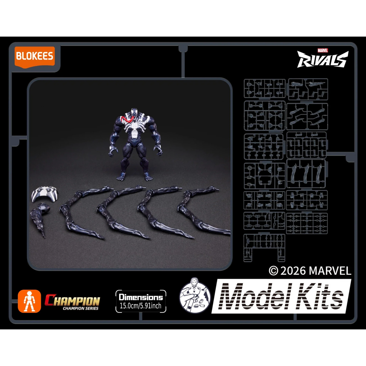 Marvel Rivals Venom Articulated Model Kit - Blokees