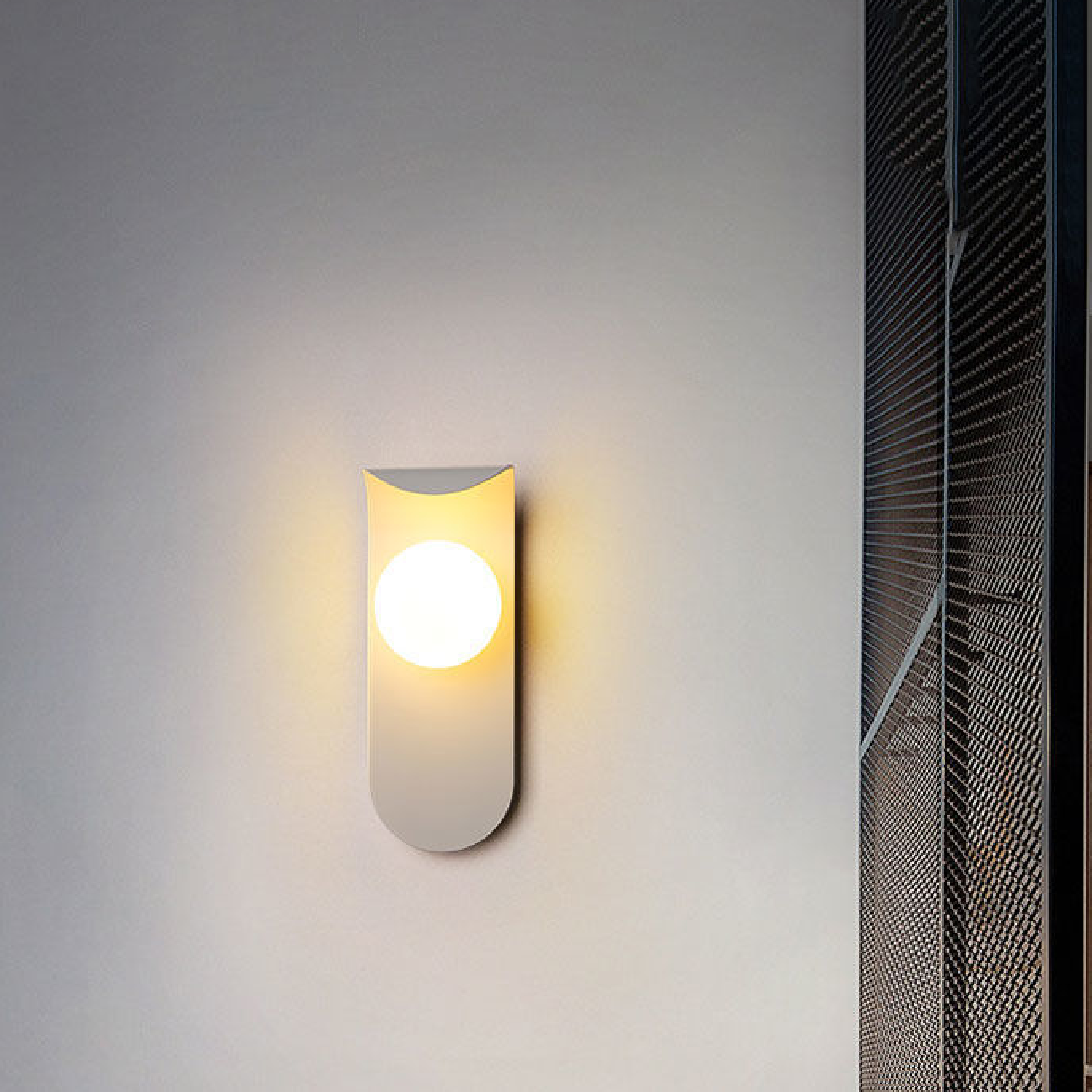 Scandinavian Black Metal Wall Lamp with Glass Globe - Modern Lighting