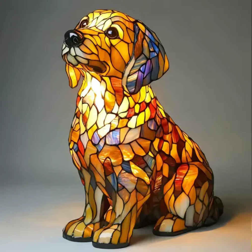 French Bulldog Stained Glass Table Lamp | Tiffany Style Dog Lamp