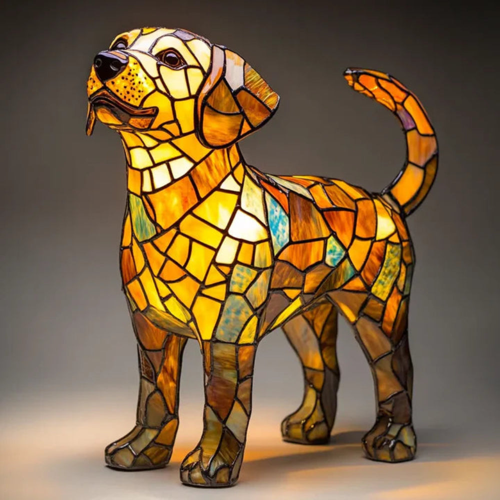French Bulldog Stained Glass Table Lamp | Tiffany Style Dog Lamp