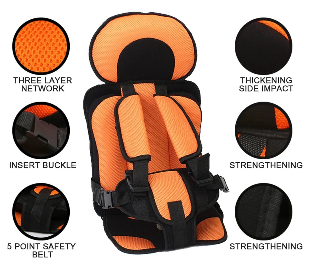 Portable Child Car Seat | Space-Saving, Padded Travel Seat