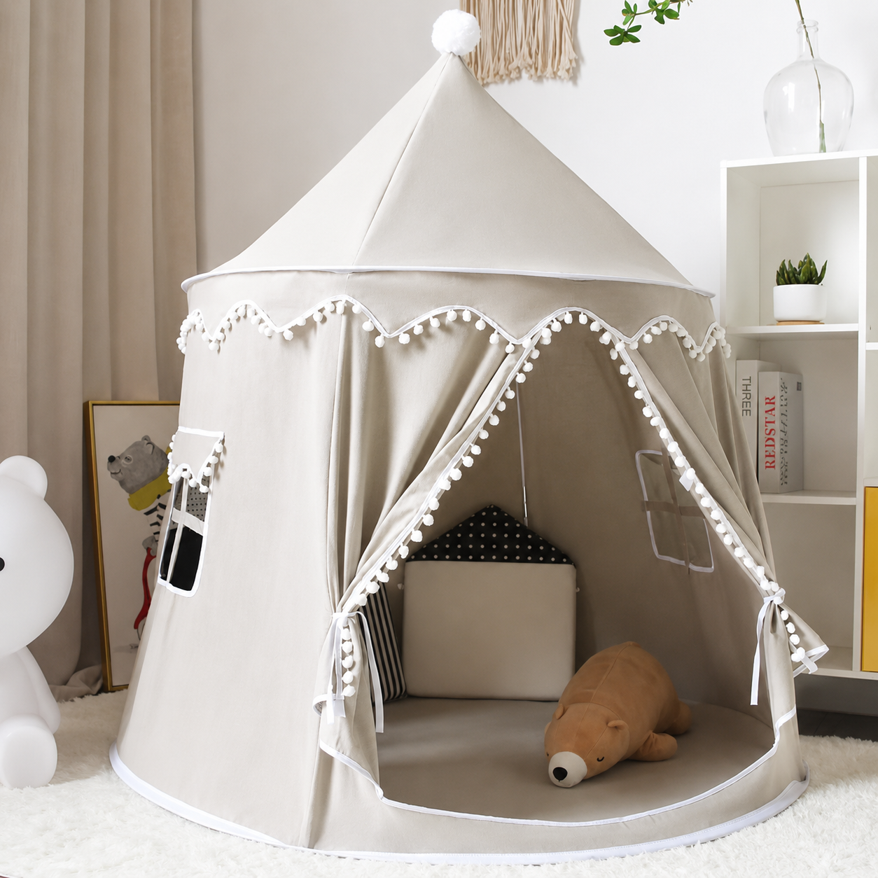 Kids Canvas Play Teepee – DreamHaven Indoor Imaginative Play Tent
