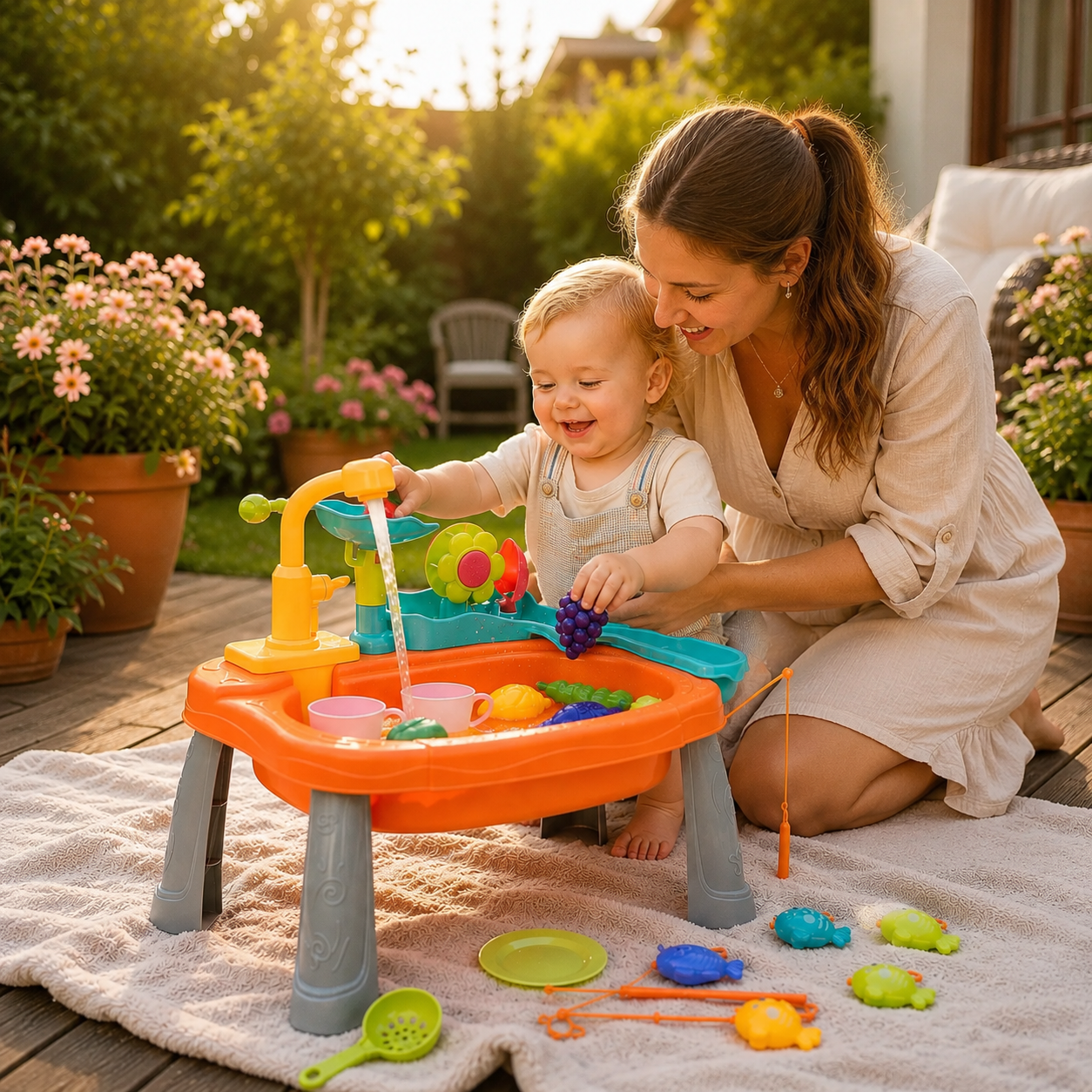 Kids Kitchen Sink Toy with Running Water – Electric Pretend Play Set