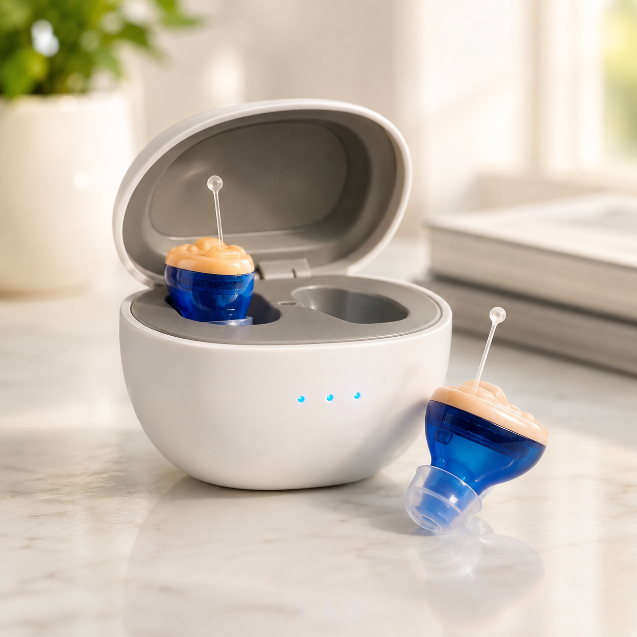 Rechargeable Hearing Amplifier Earbuds – AuraClar Discreet In-Ear Set