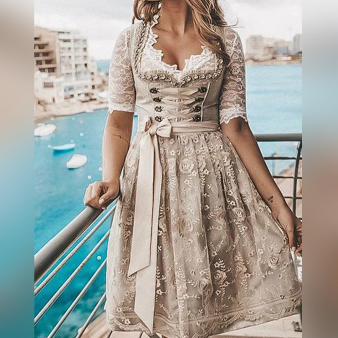Robe d’Oktoberfest pour femmes de style élégant avec ceinture