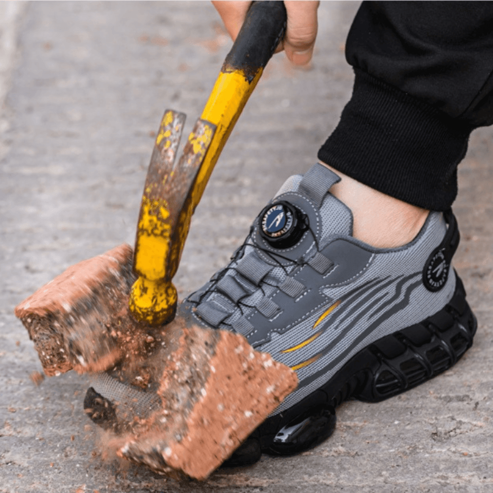 Non-Slip Safety Work Shoes with Arch Support – ComfiShield Wide-Toe Footwear
