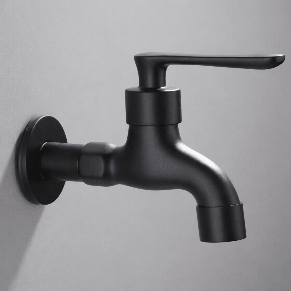 Matte Black Wall-Mounted Faucet – FlowCraft Tap for Kitchen, Bathroom & Outdoor Use