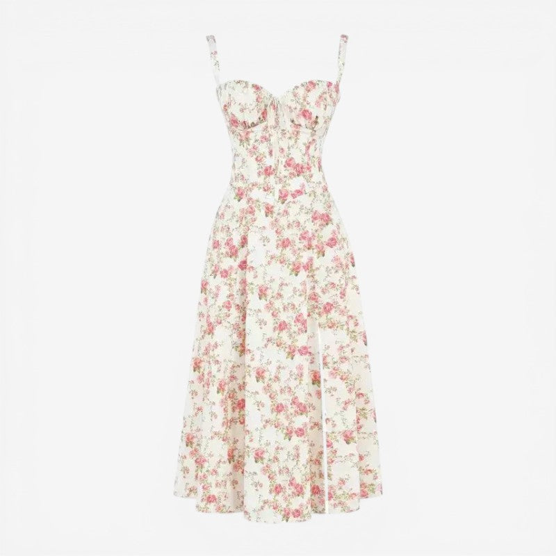 Square Neck Sleeveless Midi Dress