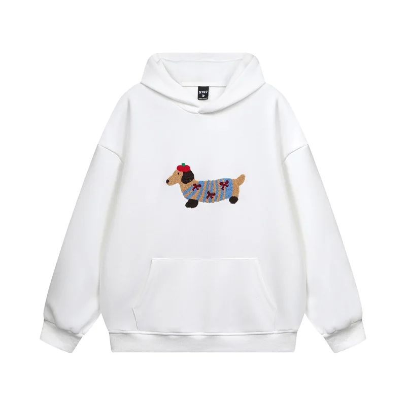 Dachshund Embroidered Hoodie | Cozy Cotton Blend Winter Cozy