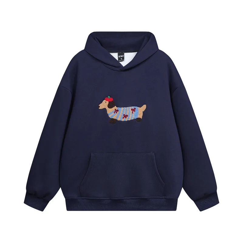 Dachshund Embroidered Hoodie | Cozy Cotton Blend Winter Cozy