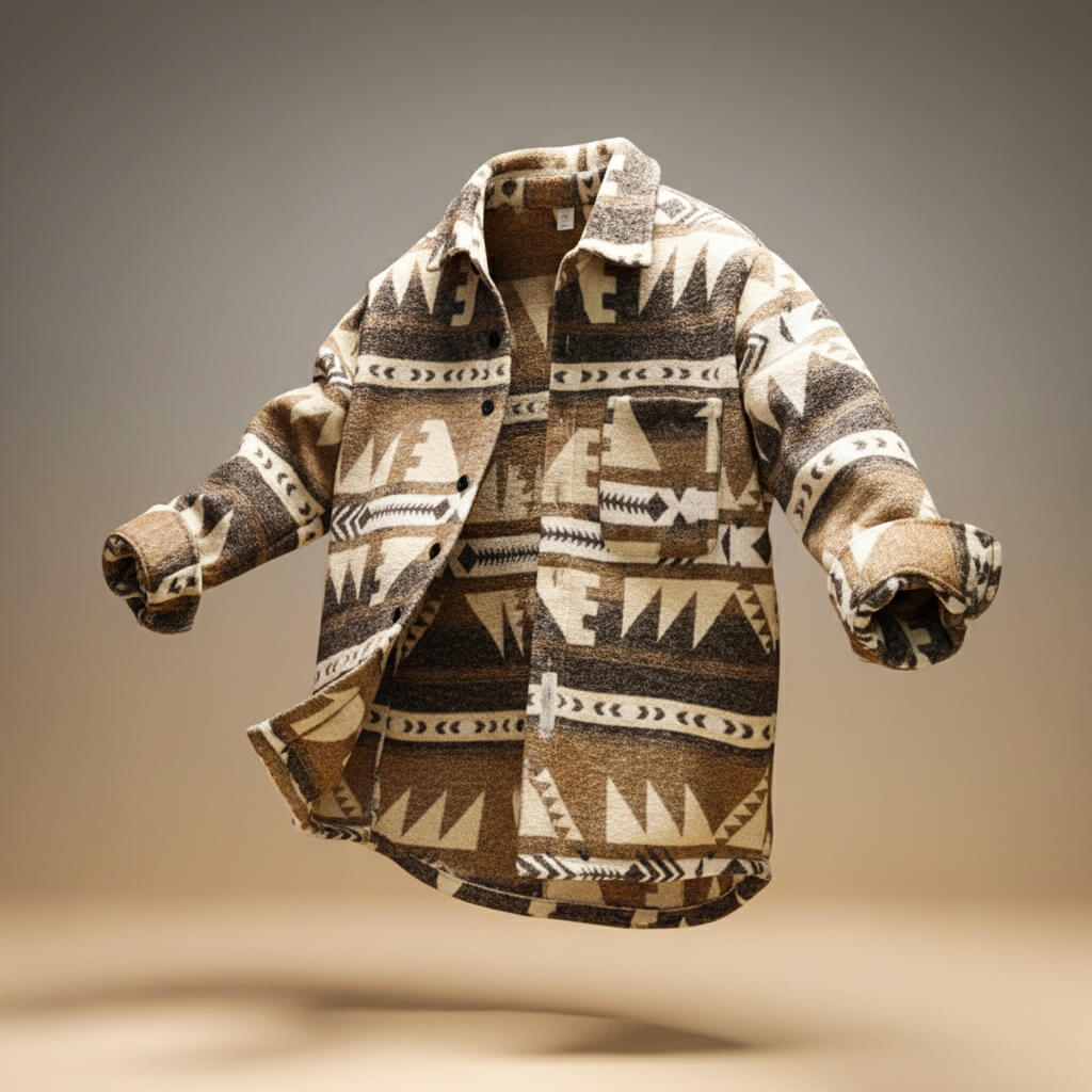Crello | Men’s Patterned Wool Coat