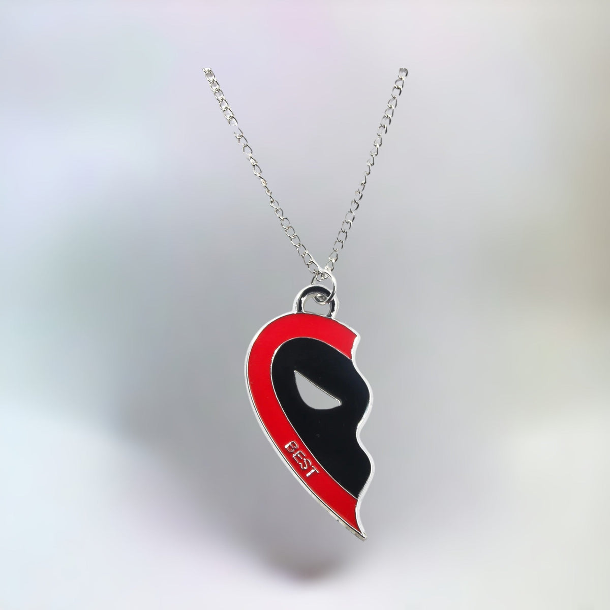 Deadpool and Wolverine Friendship Necklace - Split Heart Design