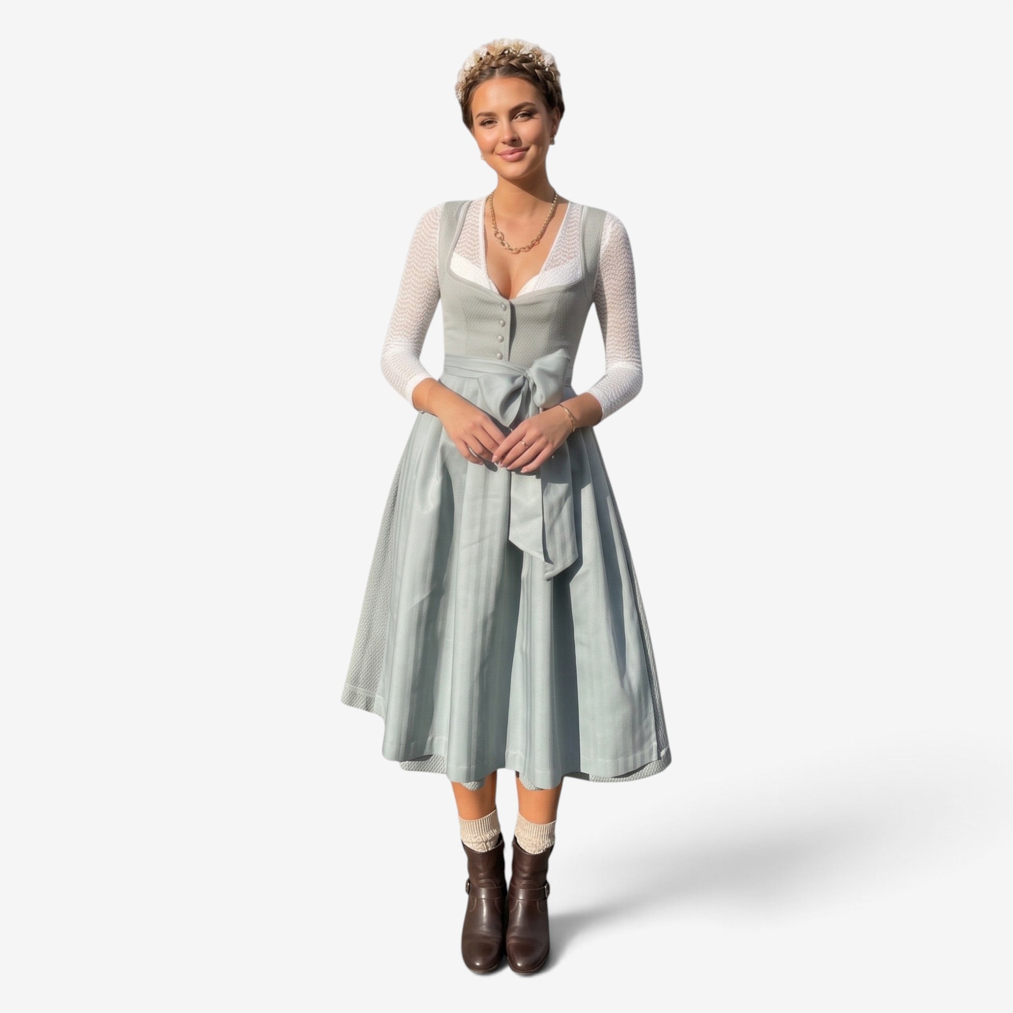 Robe dirndl pour femmes de style élégant avec nœud