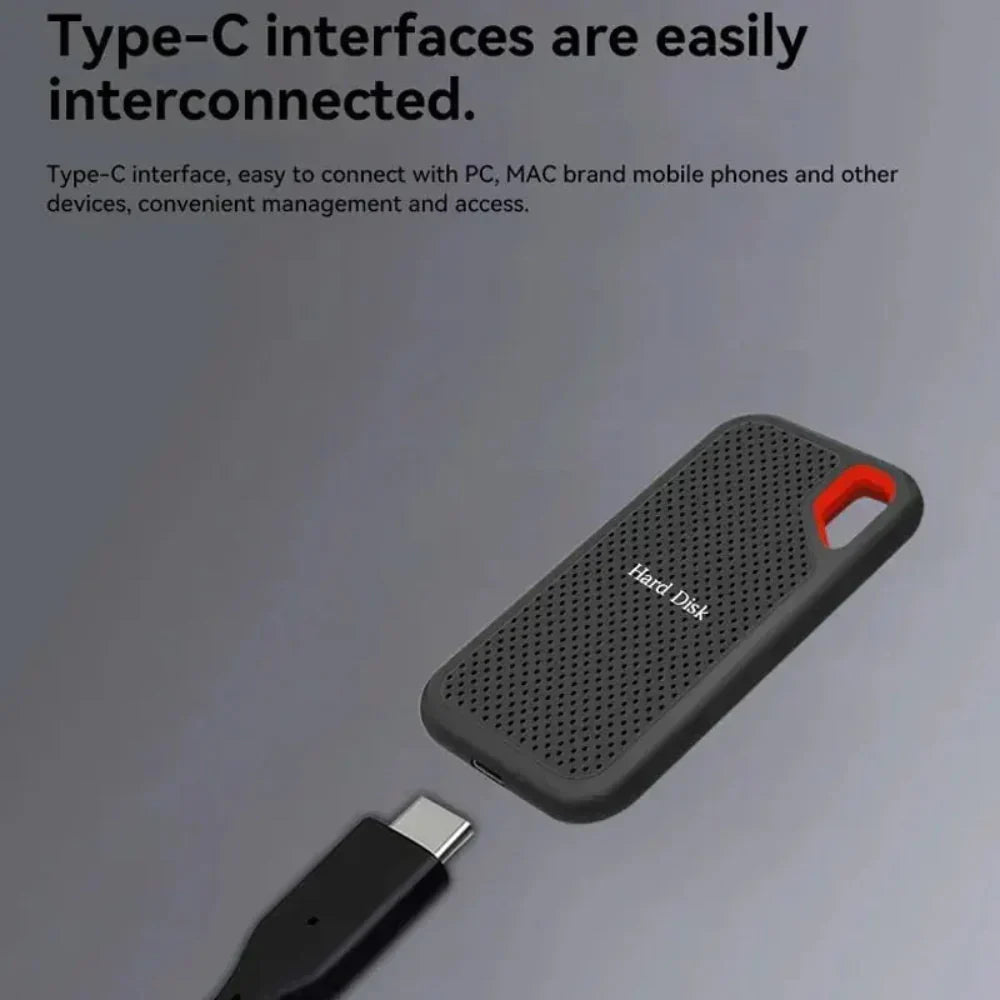 External Hard Drive Travel-Friendly Metal High Speed Data Storage Drive