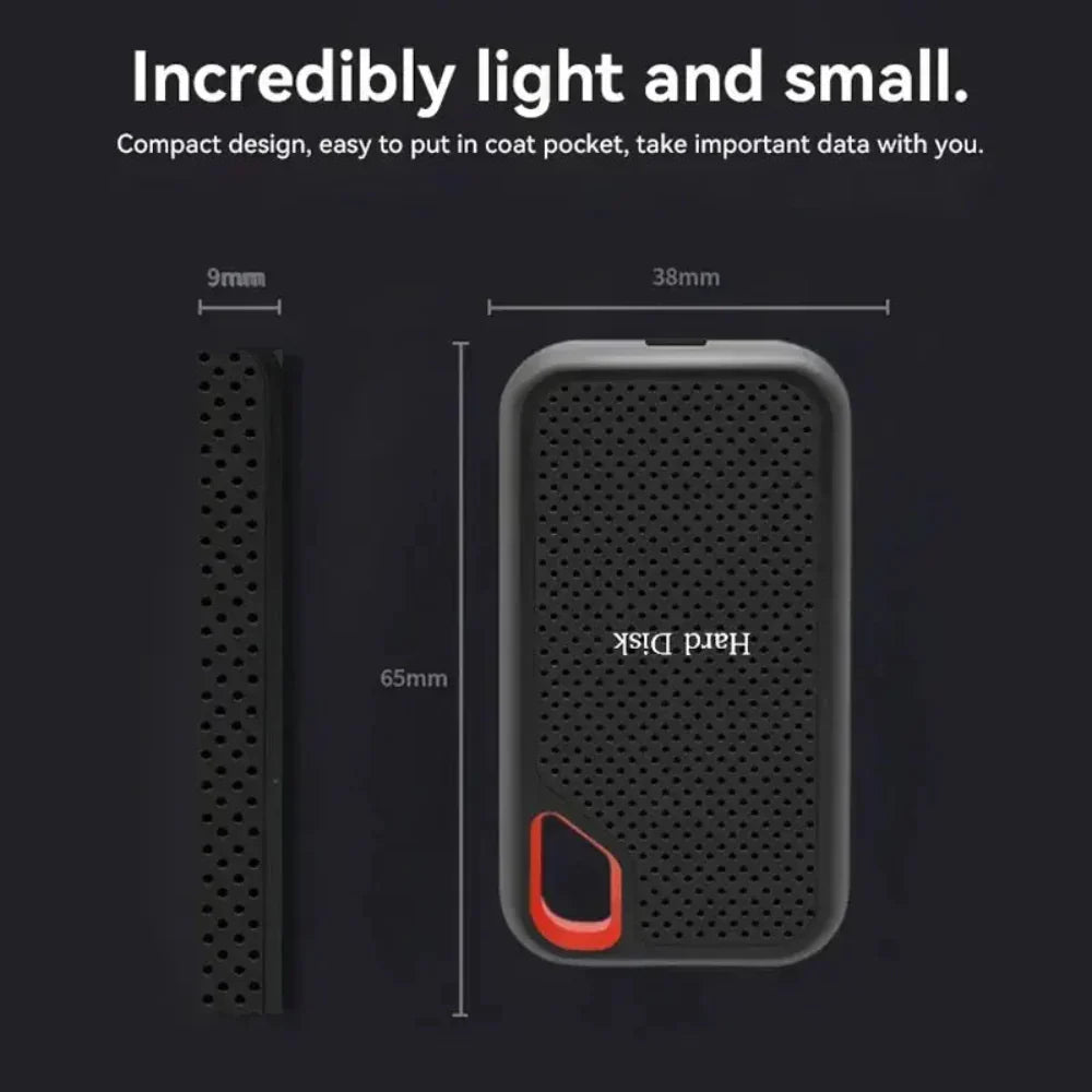 External Hard Drive Travel-Friendly Metal High Speed Data Storage Drive