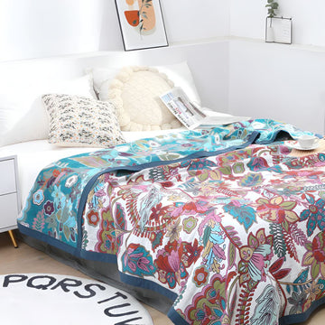 Reversible Floral Throw Blanket for Cozy Home Decor and Comfort