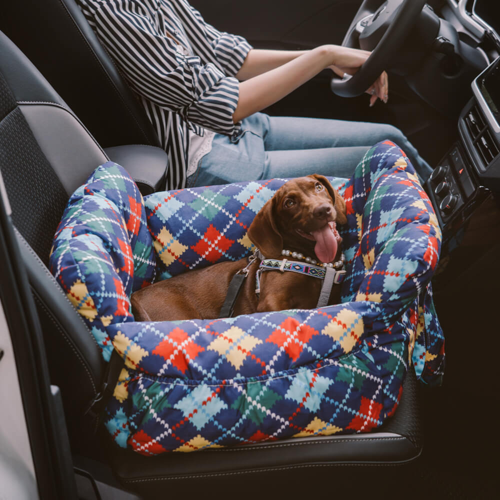 Lit de voyage et siège auto 3-en-1 pour chien avec sangle de transport