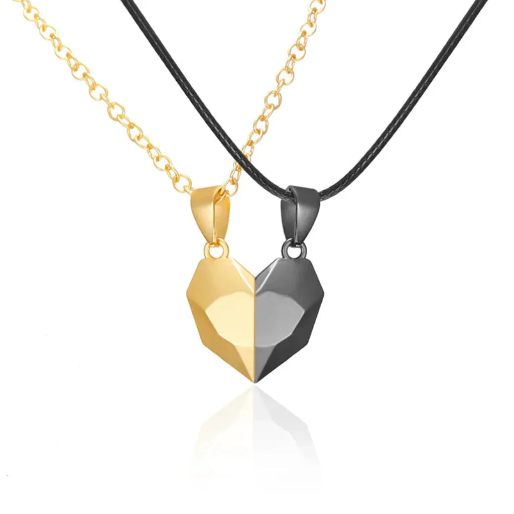 Couple Necklace Electrocardiogram Magnetic Heart