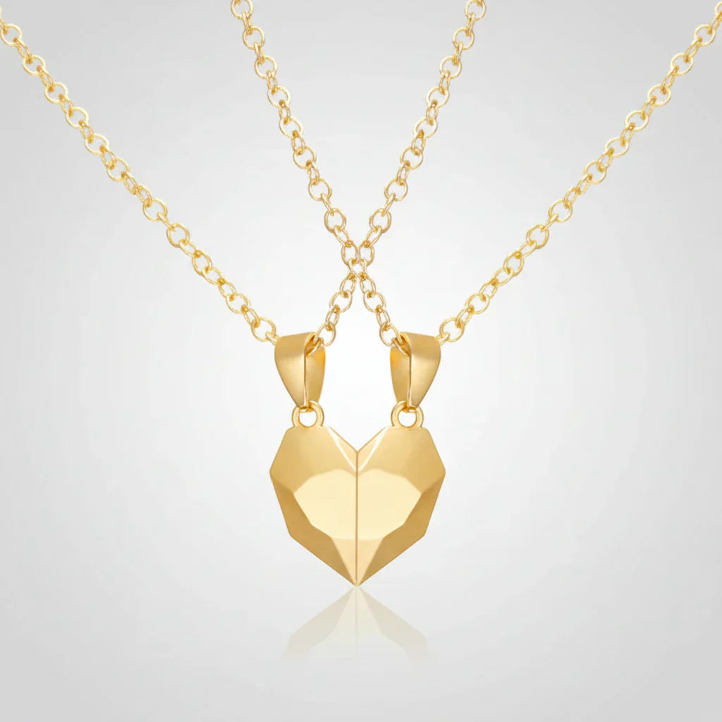 Couple Necklace Electrocardiogram Magnetic Heart