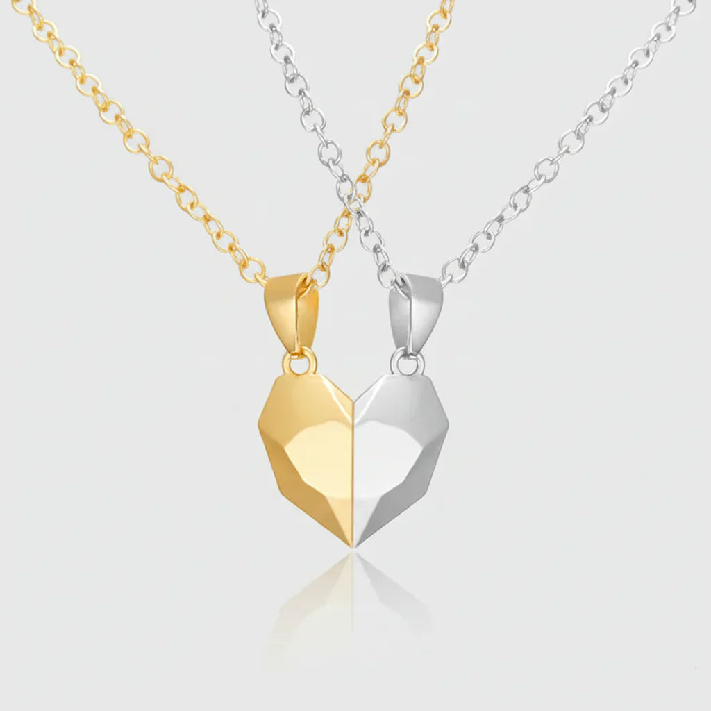 Couple Necklace Electrocardiogram Magnetic Heart
