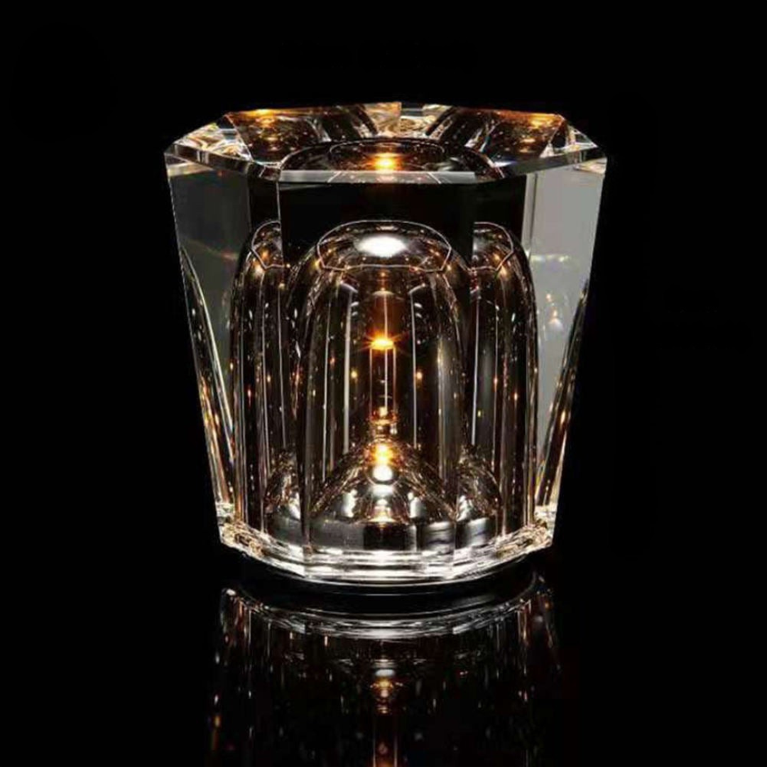 Rechargeable Crystal LED Table Lamp | Warm Light & Wireless Design