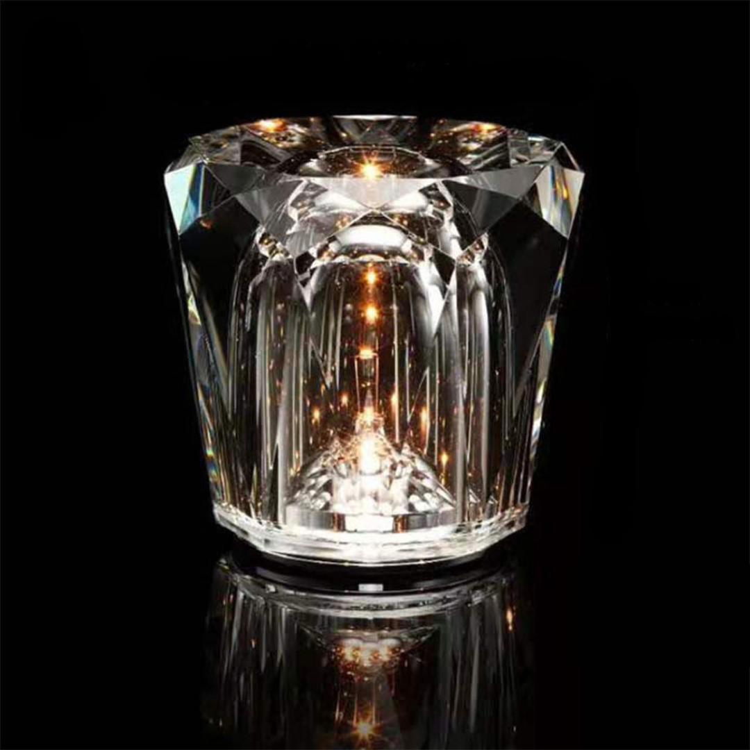 Rechargeable Crystal LED Table Lamp | Warm Light & Wireless Design