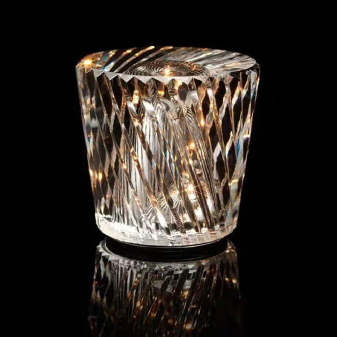 Rechargeable Crystal LED Table Lamp | Warm Light & Wireless Design