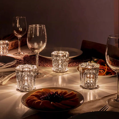Rechargeable Crystal LED Table Lamp | Warm Light & Wireless Design