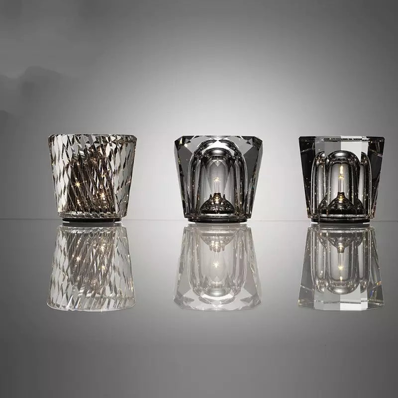 Rechargeable Crystal LED Table Lamp | Warm Light & Wireless Design
