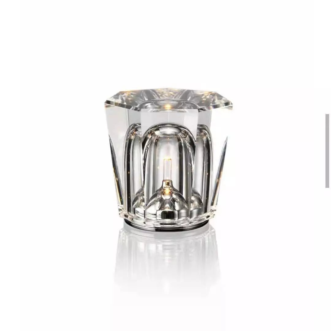 Rechargeable Crystal LED Table Lamp | Warm Light & Wireless Design
