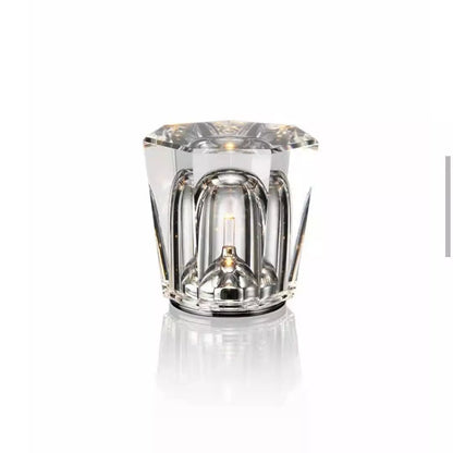 Rechargeable Crystal LED Table Lamp | Warm Light & Wireless Design