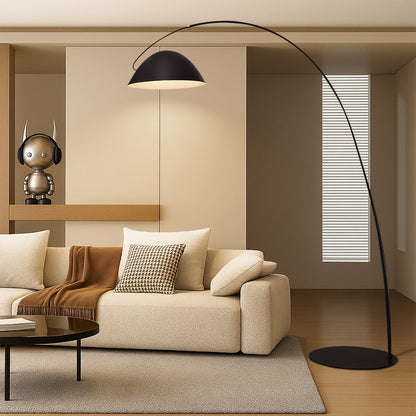 Stylish Black Arc Floor Lamp with Dome Shade for Living Room Lighting