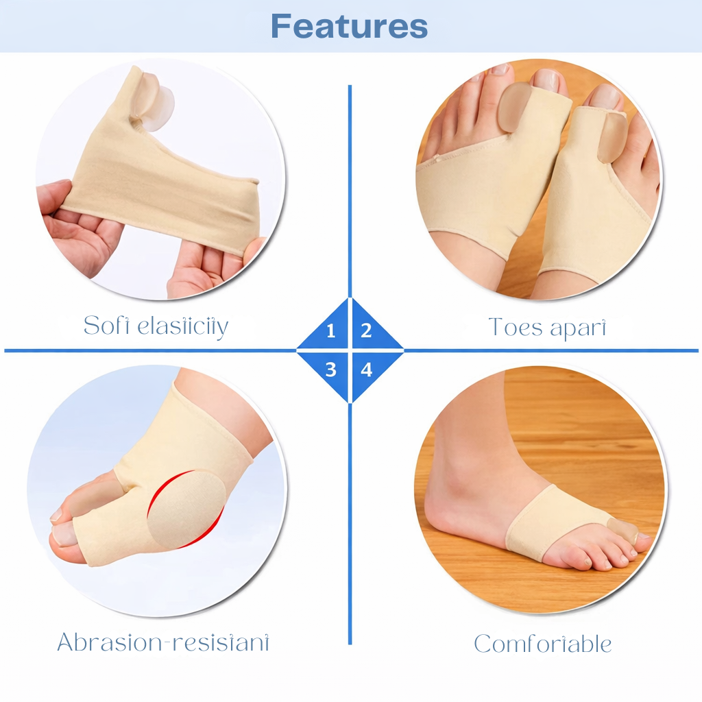 Protège-orteils et manchon de soutien pour hallux valgus – gel souple anti-pression – correcteur soulageant