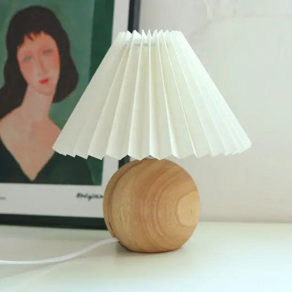 Modern Ceramic Table Lamp with Cream Pleated Shade & Burgundy Base