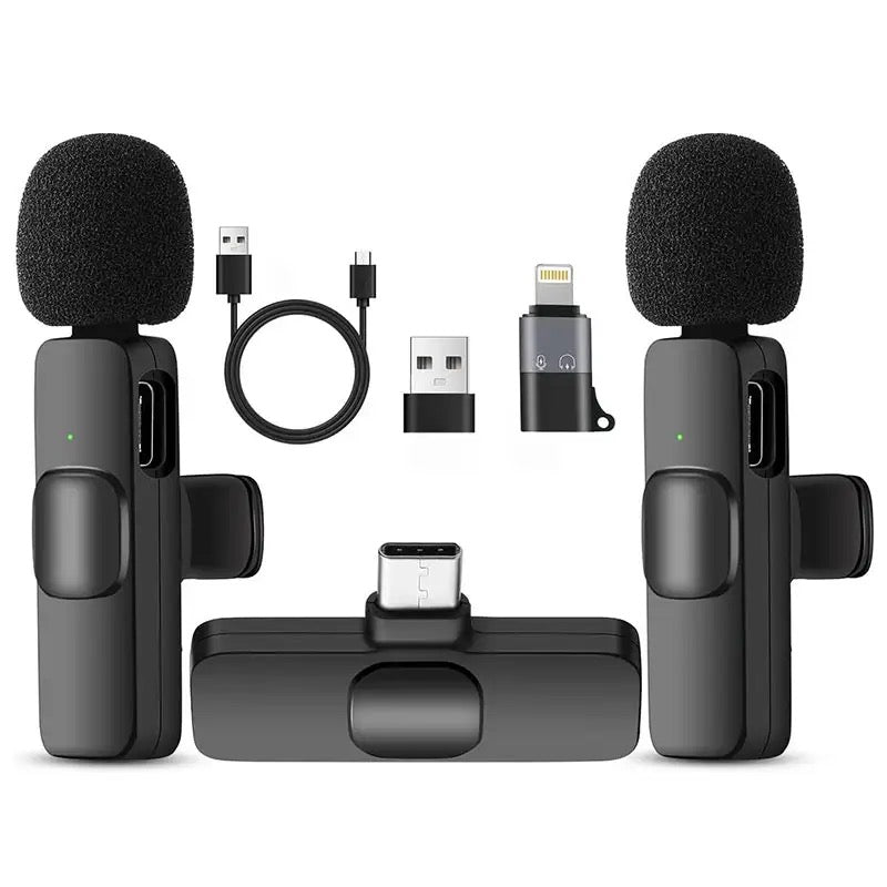Draadloze clip-on-lavaliermicrofoon - ruisonderdrukkende minimicrofoon voor smartphones en laptops
