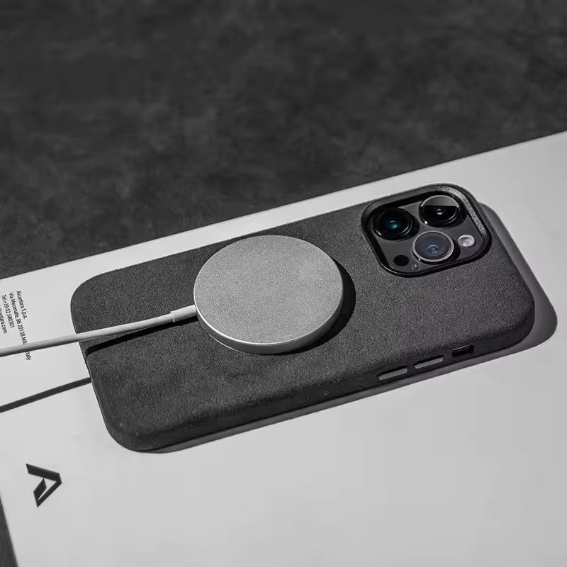 Slim Magnetic Phone Case - Soft Microfiber Leather - Effect Protective Cover