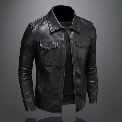Timeless Men's Rider Outdoor Versatile Sleek Leather Coat