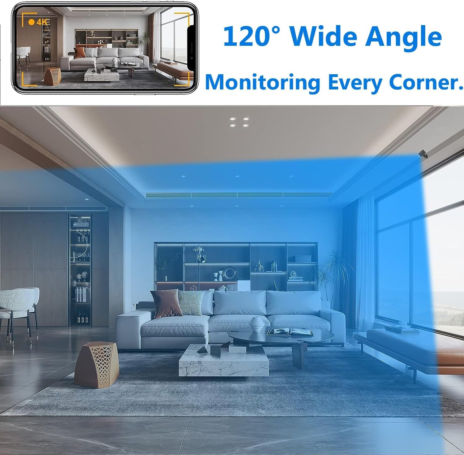 1080P-WLAN-Überwachungskamera für Innenräume mit Nachtsicht und Bewegungswarnungen