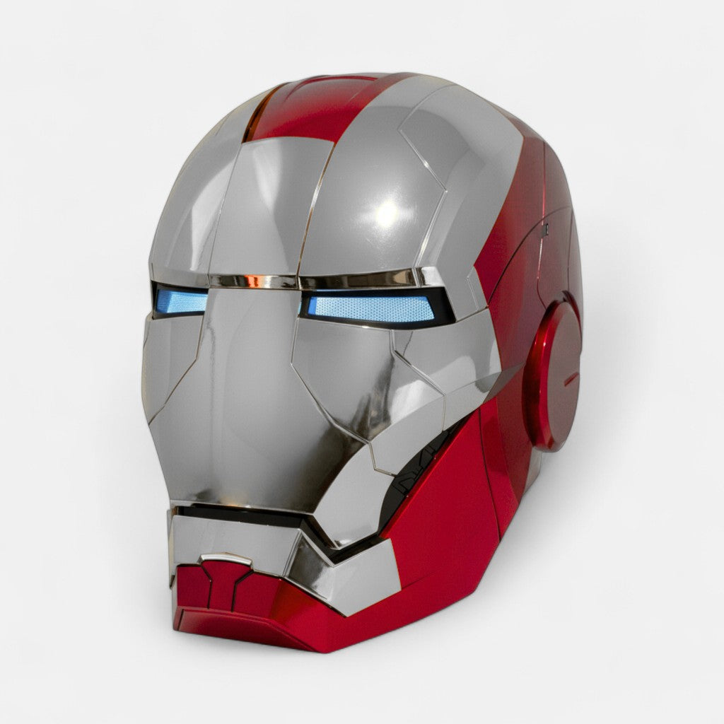 Iron Man MK5 Helmet Silver Edition – Voice-Controlled Cosplay Helmet