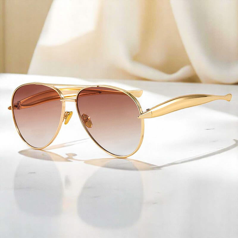 | Jinkee Women’s Gold-Tone Aviator Sunglasses