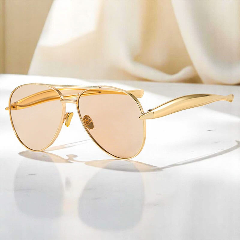 | Jinkee Women’s Gold-Tone Aviator Sunglasses