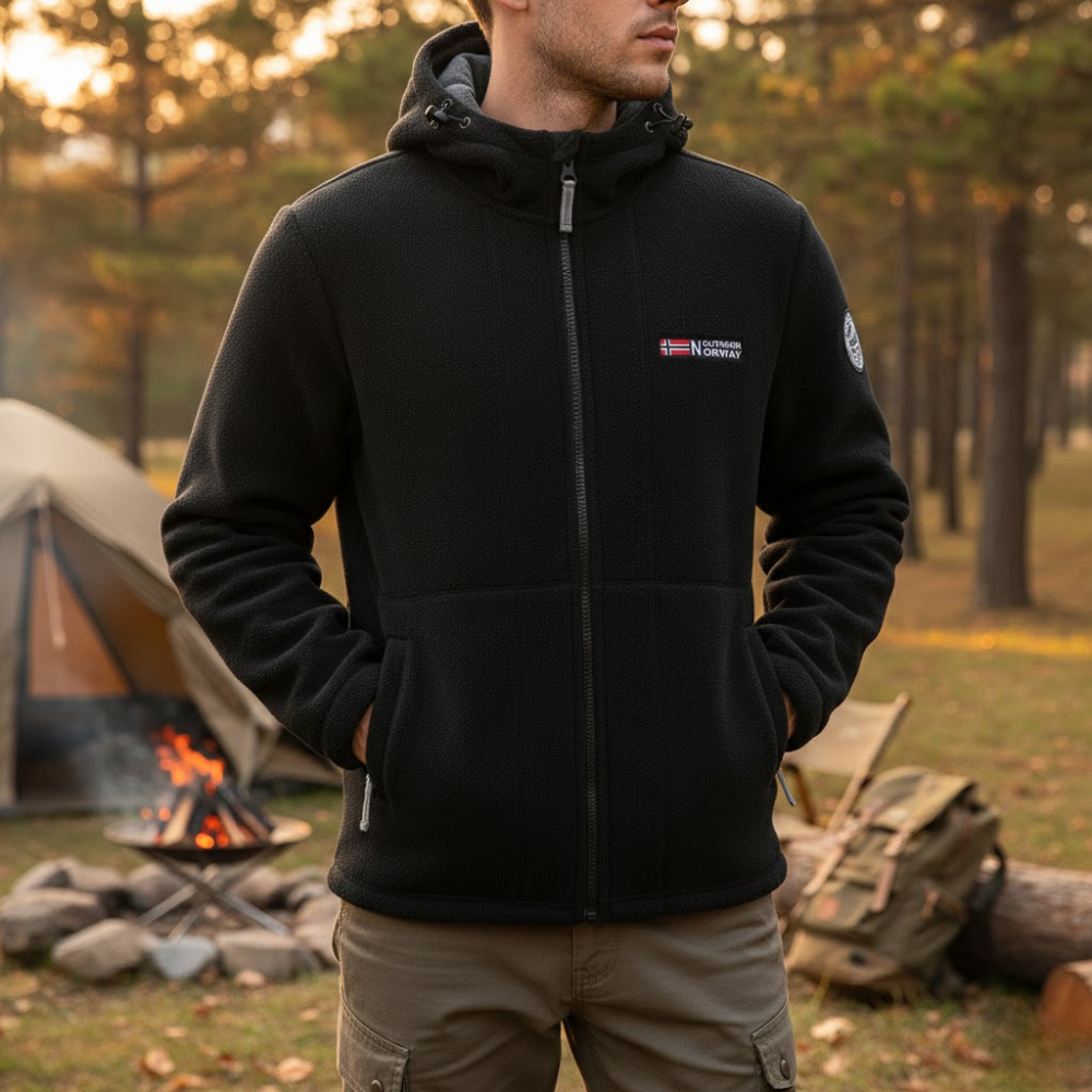 Men’s Windproof Fleece Jacket – Breathable Cold-Weather Outdoor Layer