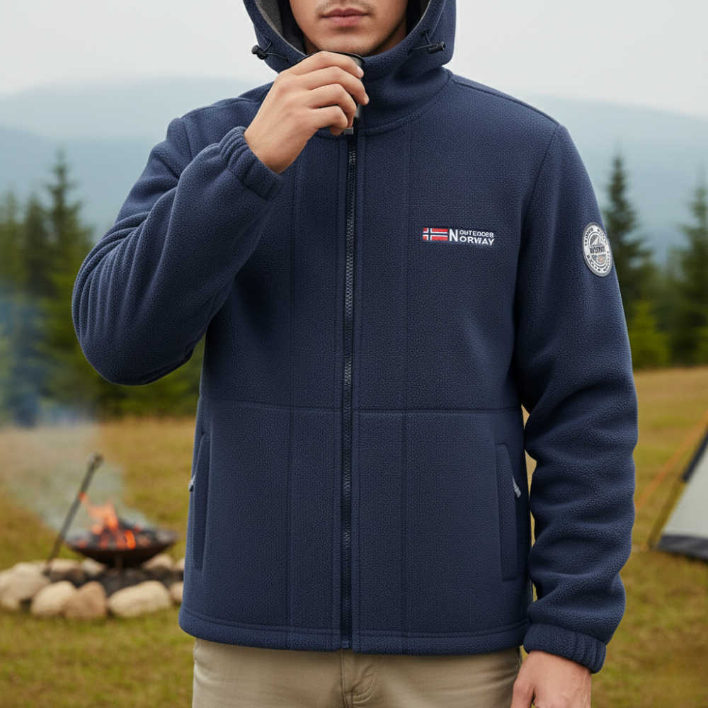 Men’s Windproof Fleece Jacket – Breathable Cold-Weather Outdoor Layer