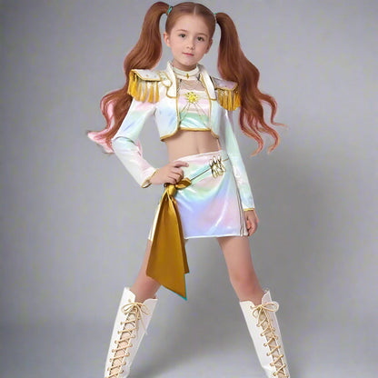 Kpop Costume Girls Holographic Outfit