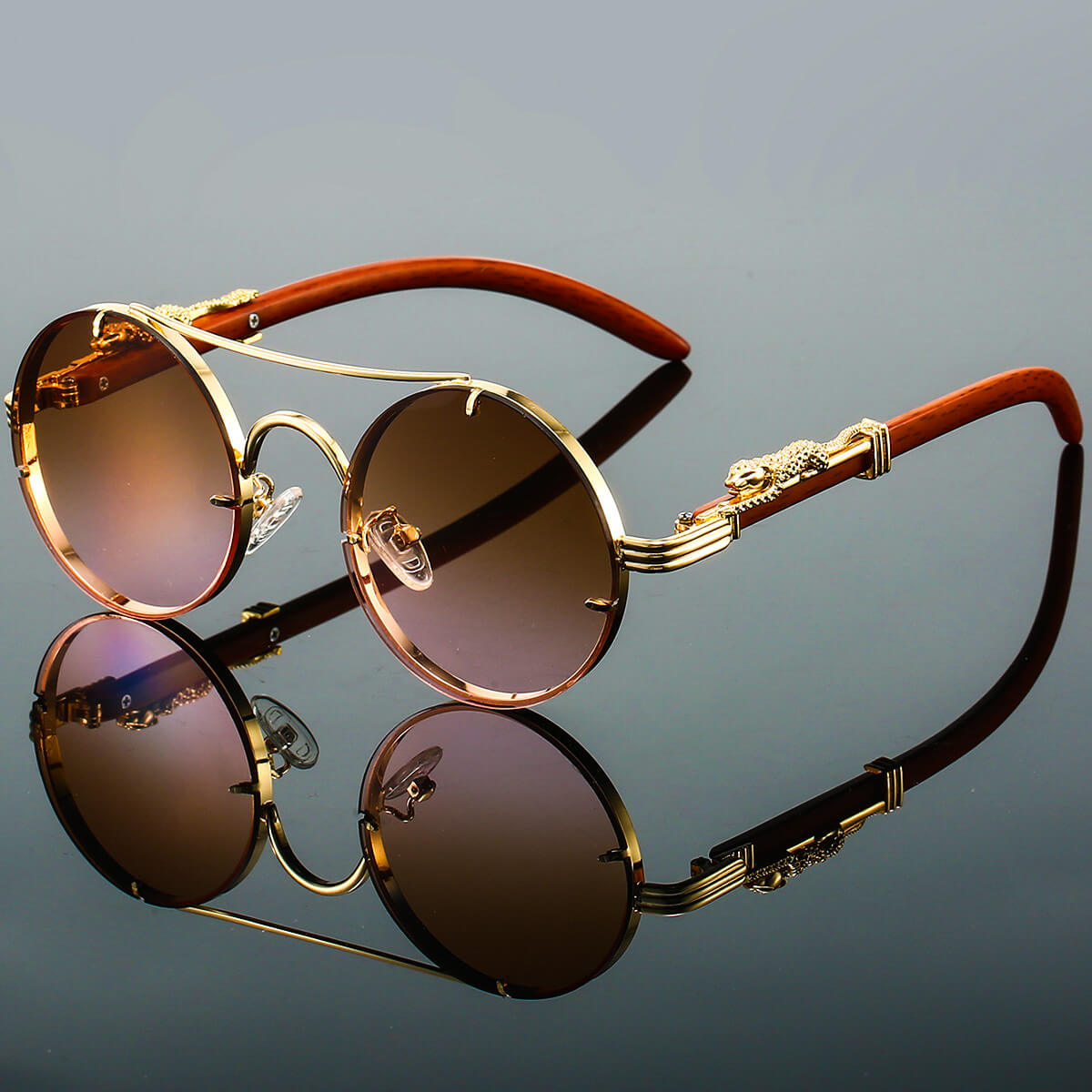 | Panthera Women’s Retro Round Sunglasses